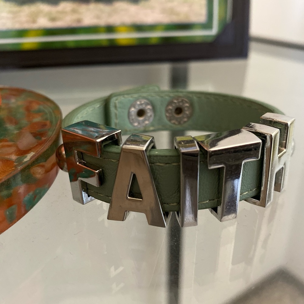 Leather “Faith” bracelet